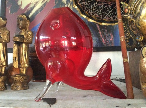 Faszinierende rote fischvase - rote,