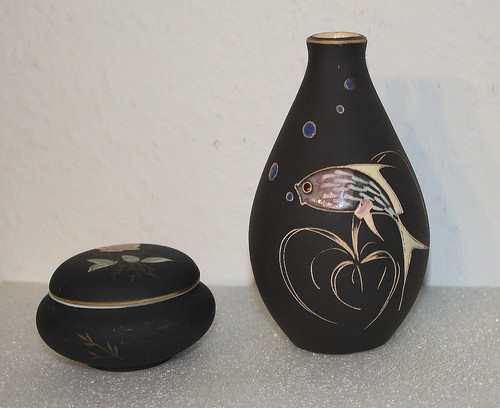 Deckeldose und vase 50er - deckeldose,
